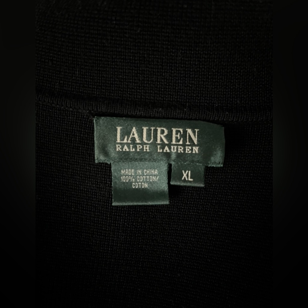 Ralph Lauren - 100% Cotton Sweater Knit Blazer Jacket - Black (Size: XL) - Picture 8 of 11